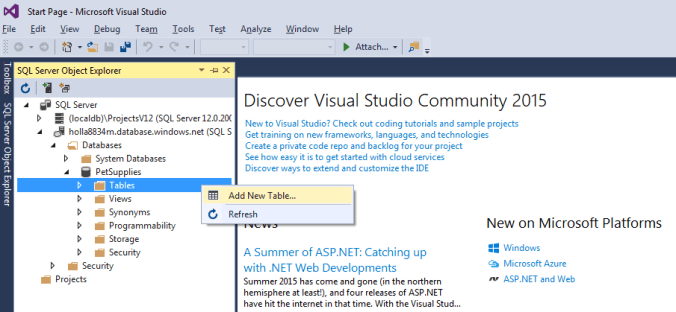 SQLObjectExplorerNewTable