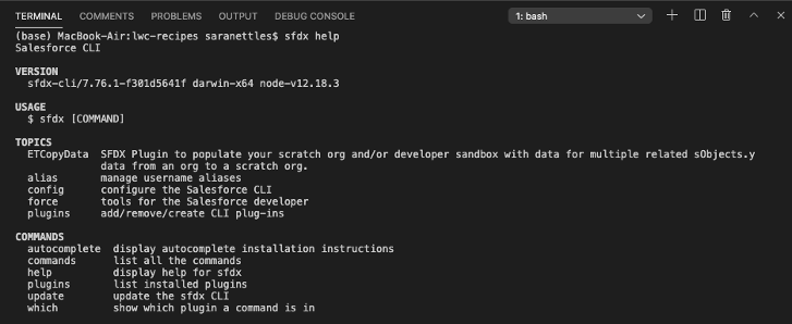 Access the CLI help feature from Terminal window